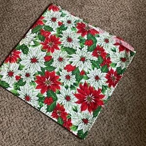 Handmade Cotton Christmas Poinsettia Tablecloth